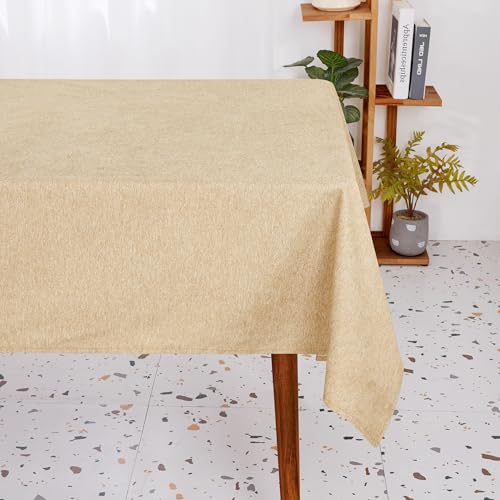 Deconovo Lotuseffekt Tischdecken für Wohnzimmer Esszimmer Tischwäsche Wasserabweisende Küchentischdecke robust Abwaschbar pflegeleicht Tischdecke für den täglichen Gebrauch, 140x180 cm, Taupe, 1 Stück von Deconovo