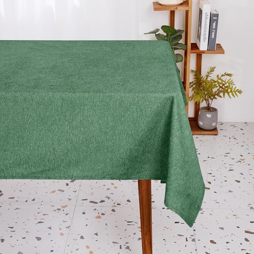 Deconovo Tischdecke Wohnzimmer Lotuseffekt Tischwäsche Wasserabweisende Esszimmer Küchentischdecke robust Abwaschbar Tischdecken stilvolle Tischschutz, 130x200 cm, Schwarzgrün, 1 Stück von Deconovo