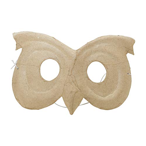 Décopatch AC456O Maske Karneval Eule für Kinder aus Pappmache kartonbraun von Decopatch