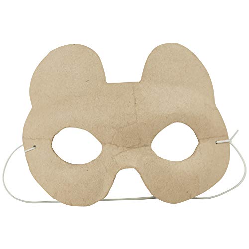 Decopatch Décopatch AC461O Maske Karneval Bär für Kinder aus Pappmaché, 4 x 14 x 11 cm, zum Verzieren, kartonbraun von Decopatch