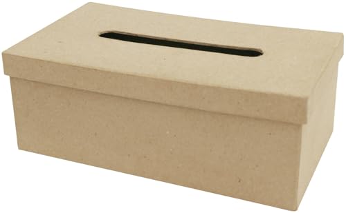 Décopatch AC657O Taschentuchbox M aus Pappmaché, 14 x 25 x 9 cm, zum Verzieren, perfekt für Ihre Wohndeko, kartonbraun von Decopatch