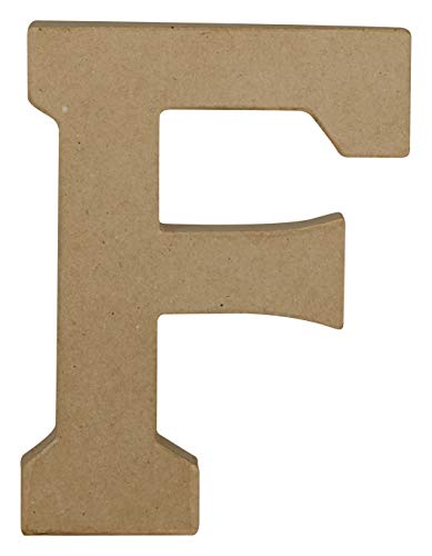 Decopatch AC857C Un support en papier brun mâché 15x2,5x20 cm, Lettre majuscule F Unterstützt von Decopatch