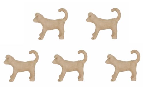 Décopatch AP153Opack – Ein Set mit 5 Halterungen aus braunem Papier, 11 x 3,5 x 8,5 cm, Jack Russel von Decopatch