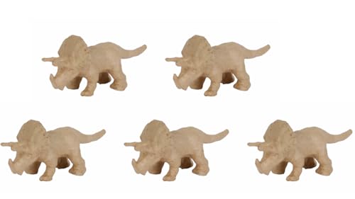 Décopatch AP155Opack – Ein Set mit 5 Halterungen aus braunem Papier, 19 x 6 x 9 cm, Triceratops von Decopatch