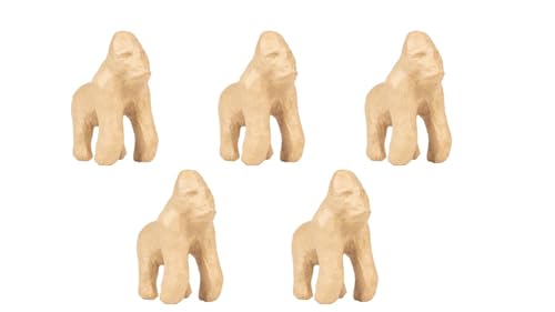Décopatch AP206C - Set mit 5 Tierfiguren aus Pappmaché, zum Verzieren, 10x5,5x12 cm, DIY Aktivität, Kartonbraun, Gorilla Affe, 1 Set Décopatch AP206C - Set mit 5 Tierfiguren aus Pappmaché, zum Verzieren, 10x5,5x12 cm, DIY Aktivität, Kartonbraun, Gorilla Affe, 1 Set von décopatch