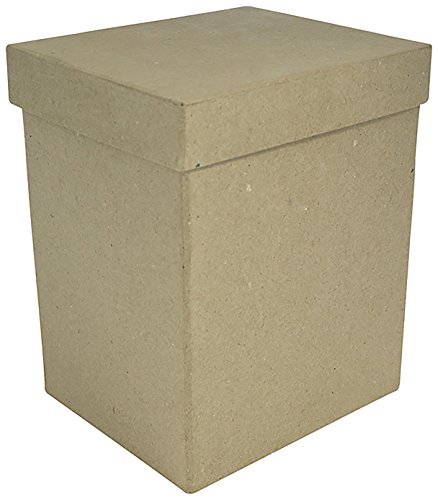 Décopatch BT044C Box (aus Pappmaché zum Verzieren und Personalisieren, rechteckig, 14 x 12 x 17cm) 1 Stück kartonbraun von Decopatch