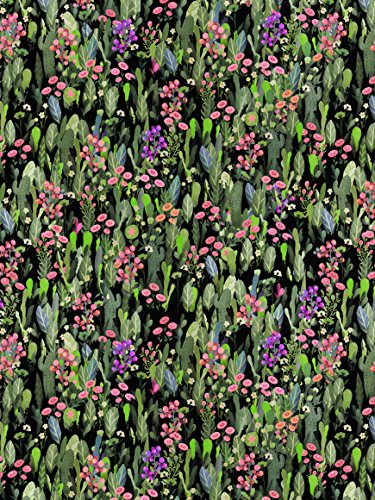 Decopatch C741O Papier, 395 x 298 mm, 3er Pack, grün/pink mit blumenwiese von Decopatch