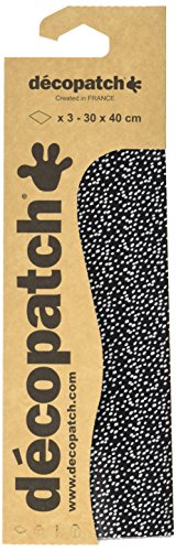 Decopatch C743O Papier, 395 x 298 mm, 3er Pack, schwarz-weiß mit pünktchen von Decopatch