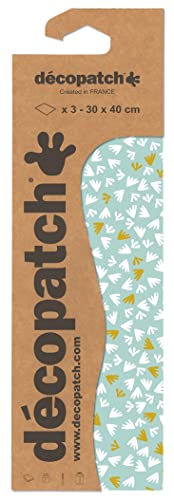 Decopatch Décopatch C861C - Packung mit 3 Blatt Décopatch-Papier gleichen Musters, Nr. 861, praktisch und einfach zum Verwenden, ideal für Ihre Pappmachés und Bastelprojekte, 1 Pack von Decopatch