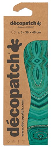 Decopatch Décopatch C863C - Packung mit 3 Blatt Décopatch-Papier gleichen Musters, Nr. 863, praktisch und einfach zum Verwenden, ideal für Ihre Pappmachés und Bastelprojekte, 1 Pack von Decopatch