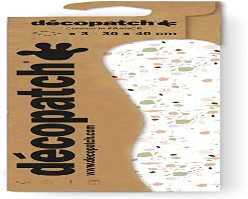 Décopatch C878C - Packung mit 3 Blatt Décopatch-Papier gleichen Musters, 30x40cm, Nr. 878, praktisch und einfach zum Verwenden, ideal für Ihre Pappmachés und Bastelprojekte, 1 Pack von Decopatch