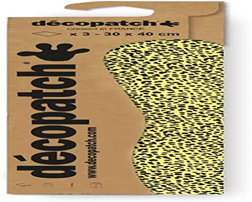 Décopatch C884C - Packung mit 3 Blatt Décopatch-Papier gleichen Musters, 30x40cm, Nr. 884, praktisch und einfach zum Verwenden, ideal für Ihre Pappmachés und Bastelprojekte, 1 Pack von Decopatch