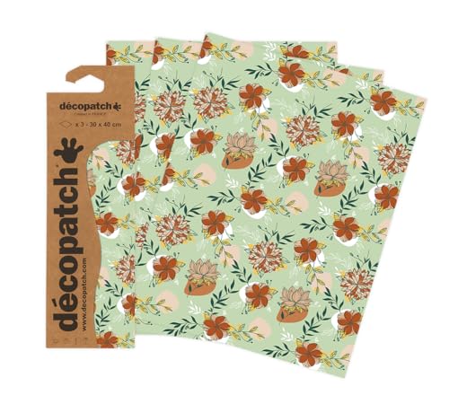 Decopatch C913C Blatt, Mehrfarbig, Lot de 3 feuilles von Decopatch