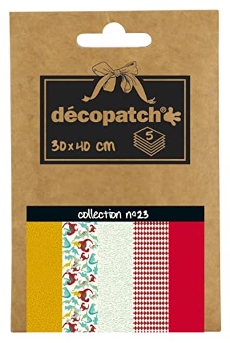 Decopatch Décopatch DP023C - Déco Pocket No. 23 Packung mit 5 Blatt Décopatch-Papier 30x40cm, 1 Pack von Decopatch