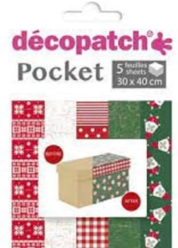 Decopatch Décopatch DP024C - Déco Pocket No. 24 Packung mit 5 Blatt Décopatch-Papier 30x40cm, 1 Pack von Decopatch