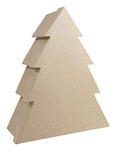 Decopatch Décopatch BT057C Schachtel (aus Pappmaché, Größe M, 10 x 25 x 29,5 cm, zu Personalisieren) 1 Stück Tannnenbaum von Decopatch