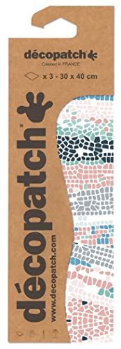 Decopatch Décopatch C857C - Packung mit 3 Blatt Décopatch-Papier gleichen Musters, Nr. 857, praktisch und einfach zum Verwenden, ideal für Ihre Pappmachés und Bastelprojekte, 1 Pack von Decopatch