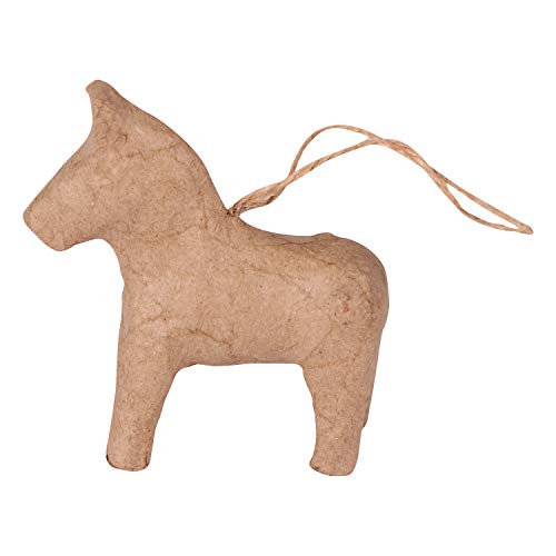 Décopatch NO040C - Figur aus Pappmaché, Pferd zum Aufhängen 8,5x8cm, 1 Stück von Decopatch