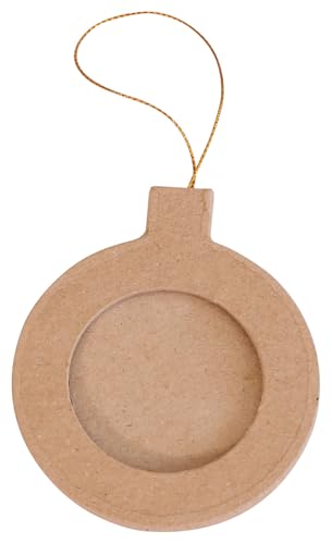 Décopatch NO050Cpack – Set mit 10 runden Weihnachtskugeln, zum Aufhängen und Dekorieren aus Pappmaché, braun, 0,5 x 8 x 9,5 cm von Decopatch