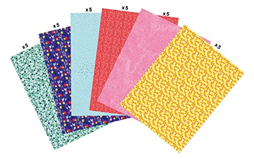 Décopatch PS30C21C - Packung mit 30 Blatt Décopatch-Papier 6x sortiert, praktisch und einfach zum Verwenden, ideal für Ihre Pappmachés und Bastelprojekte, 1 Pack, bunte Farben von Decopatch