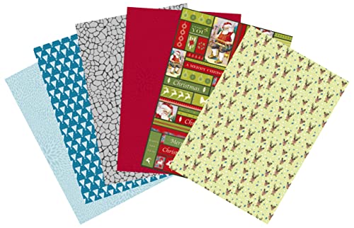 Decopatch Décopatch PSN3018C - Packung mit 30 Blatt Décopatch-Papier 6x sortiert, praktisch und einfach zum Verwenden, ideal für Ihre Pappmachés und Bastelprojekte, 1 Pack, Weihnachten von Decopatch