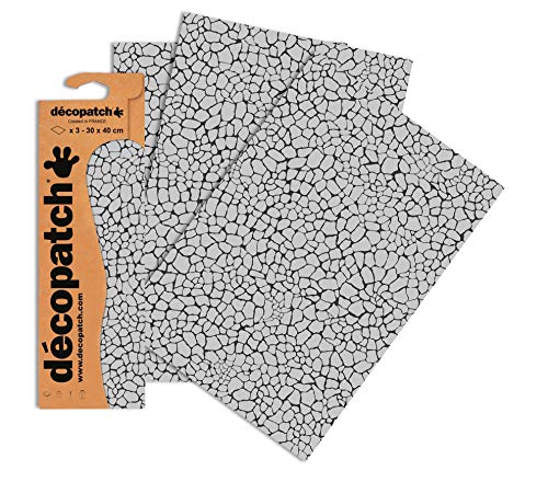 Decopatch Papier No. 535 (395 x 298 mm) 3er Pack silber giraffe von Decopatch
