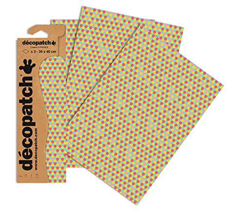 Decopatch Papier No. 713 (bunt Waben, 395 x 298 mm) 3er Pack von Décopatch