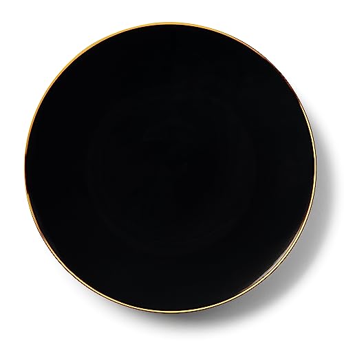 Decor Decorline - Premium Mehrweg Kunststoff Partygeschirr set - 32 Teile - Classic Combo - Schwarz/Gold - Stabil, Wiederverwendbares Teller Set -2 Größen (16x26cm, 16x19cm) von Decor Decorline