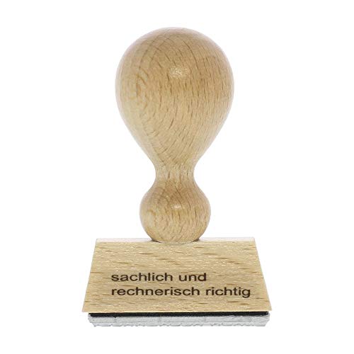 Holzstempel sachlich und rechnerisch richtig (60x10 mm - 1 Zeile) von Fiico