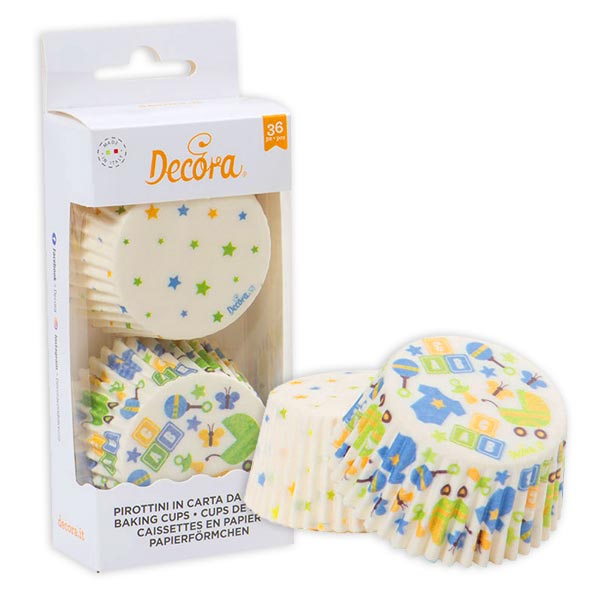 Baby Boy Muffinförmchen, 36 Stück in 2 Designs von Decora