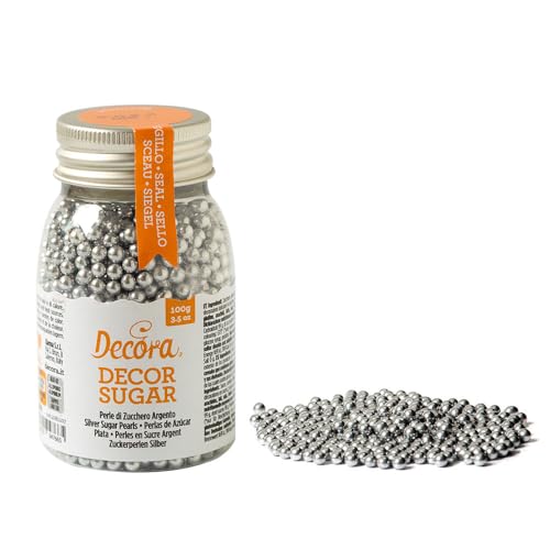 Decora 100G Packung Zuckerperlen Silber von Decora