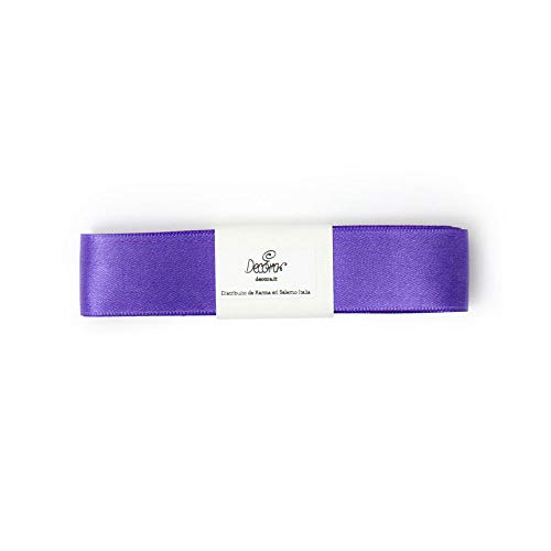 DECORA Doppeltes Satinband, m, Violett Doppelsatinband 25 mm x 3 mt-Lila, Doopelsatin von Decora