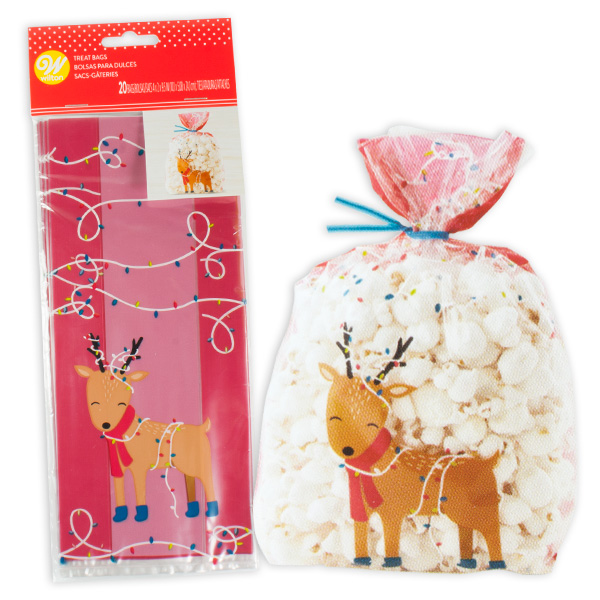 Rentier-Weihnachtsbeutel im 20er Pack mit Verschlussdrähten von Decora