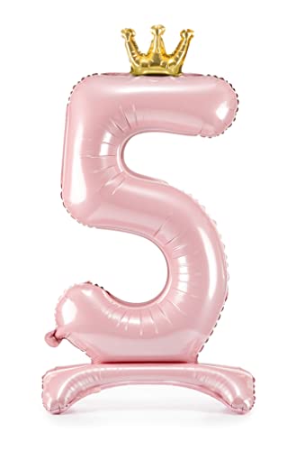 Decoraparty Folienballon aus Aluminium, mit Zahl 5, stehend, 84 cm, für Mädchen, aufblasbar, für Party, Geburtstag, Jahrestag, Abschlussfeier, Mädchen von Decoraparty
