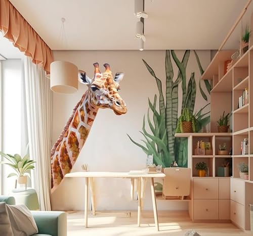 Giraffe Wandtattoo - Verspielte Tier Aufkleber - Kinderzimmer Dekor - Tierische Bereicherung fürs Kinderzimmer - Bezaubernde Kinderzimmer Wandkunst Mural (91x160 cm) von Decords