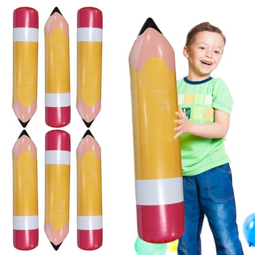 Decorhome Aufblasbare Buntstift-Dekorationen, riesige Bleistift-Requisite | riesiger aufblasbarer Bleistiftballon - Sprengstift für Kinder, Klassenzimmerpreise, Partygeschenke, Abschlusszubehör, von Decorhome