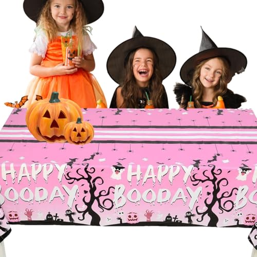 Decorhome Halloween-Tischdecke,Halloween-Tischdecke - Dekorative Tischdecke für,108 x 54 Zoll Halloween-Tischdecke, wasserdichte, schmutzabweisende Tischdecke für den Küchen-Urlaub von Decorhome