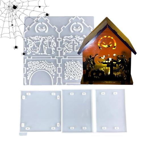 Decorhome Kürbishaus-Formen-Set – 2 Stück Halloween-Kerzenform | Kerzenständer-Herstellungsform Aus Silikon | Silikonguss-Dekorform Für Halloween | Art Crafts Kürbishaus-Kerzenform Für Die Deko von Decorhome