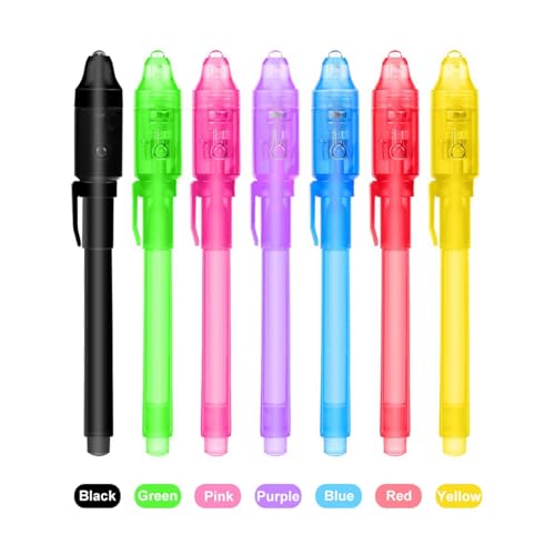 Decorhome Secret Pen – Lichtstift Mit Magischer Verschwindender Tinte | Geheimer Nachrichtenschreiber Mit UV-Licht | Unterhaltsame, Spannende Aktivität Für Kinder | Ideal Für Partygeschenke | Kreative von Decorhome