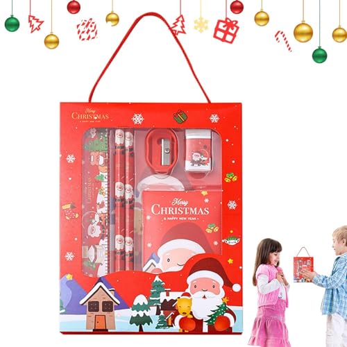 Decorhome Weihnachts-Briefpapier-Sets für Kinder,Weihnachts-Schul-Briefpapier-Set,Studenten-Weihnachtsbriefpapier-Set mit 6 Stück - Mehrfarbige Weihnachtsgeschenke für die Schule, niedliche von Decorhome