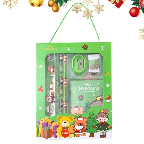 Decorhome Weihnachts-Radiergummi-Set, Weihnachts-Schreibwaren-Set für die Schule | Studenten-Weihnachtsbriefpapier-Set mit 6 Stück - Niedliche festliche Schreibwaren, Schulgeschenke für Weihnachten von Decorhome