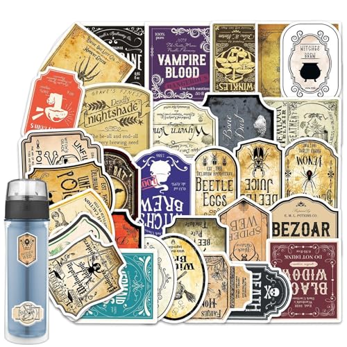 Decorhome Zaubertrank-Etikettenaufkleber für kleine Flaschen, Zaubertrankaufkleber für Flaschen | 50 Stück ästhetische Trank-Etikettenaufkleber für Wasserflaschen | Potion Ästhetische von Decorhome