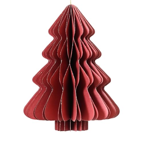 Decoris Großer roter Papierbaum, 40 cm, Weihnachtsdekoration, Magnetverschluss von Decoris