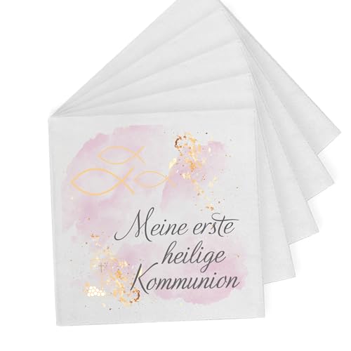 100 Servietten mit Namen für Kommunion, Konfirmation. Geeignet für Mädchen Papierservietten, 33x33cm von Decorpress