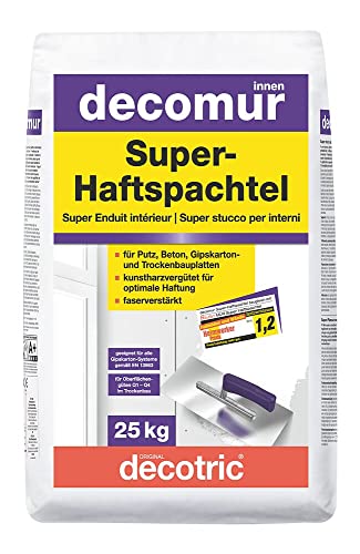 Decotric Super-Haftspachtel 25 kg Metall Paste Klebepaste Klar Wasserfest Metallgeeignet von Decotric