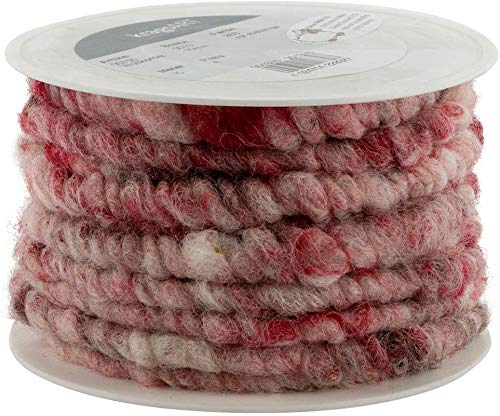 Wollstränge aus hochwertiger Schafswolle/rot - Weiss/Ø 10 mm / 10 Meter von Decpero