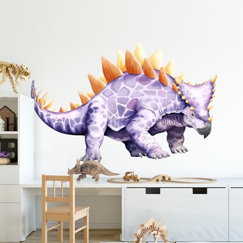 Decvictor Wandtattoo Großer Dinosaurier Wandaufkleber Stegosaurus Dinosaurier Wandsticker Kinderzimmer Babyzimmer Jungenzimmer Wanddeko (W126 * H81 cm) von Decvictor