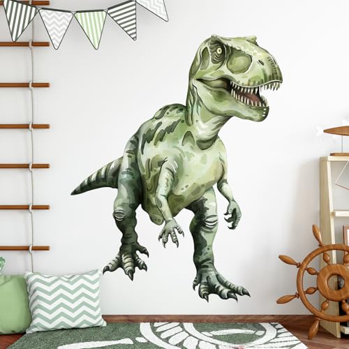 Decvictor Wandtattoo Großer Dinosaurier Wandaufkleber Tyrannosaurus Dinosaurier Wandsticker Kinderzimmer Babyzimmer Jungenzimmer Wanddeko (W108 * H130 cm) von Decvictor