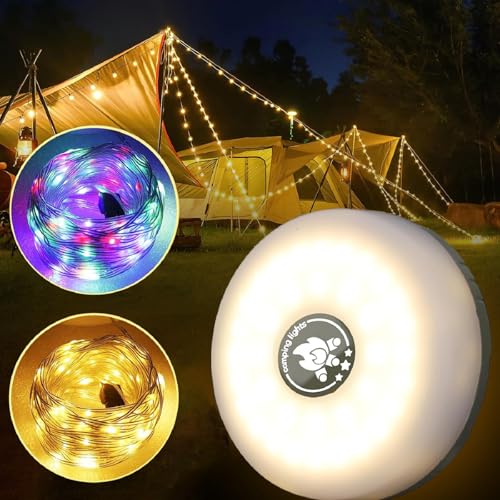 Lumelia Aufrollbare Lichterkette, 10 m Lumelia Lichterkette, Lichterkette Camping Aufrollbar Rechargeable via USB, IP65 Wasserdicht Solar Camping Licht Dimmbar für Camping, Garten und Wandern von Deedlite