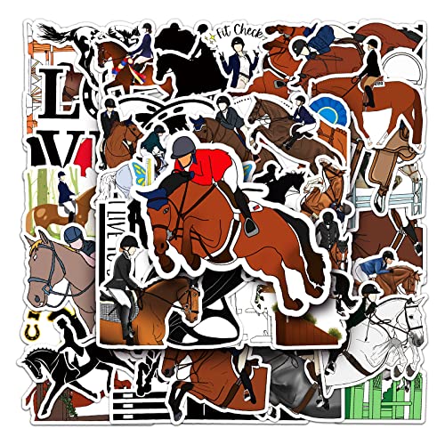 Pferde Sticker Set, 50 Stück Pferde Graffiti Kinder Aufkleber,Wasserfeste Decal Pferde Reiter Sticker für Teenager Erwachsene Laptop Koffer Helm Motorrad Skateboard Fahrrad Scrapbooking Mitgebsel von Deen